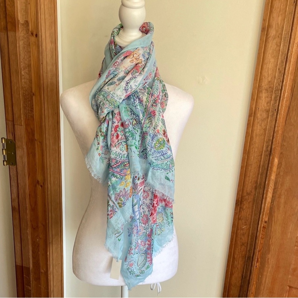 Talbots PAISLEY OBLONG SCARF linen/modal